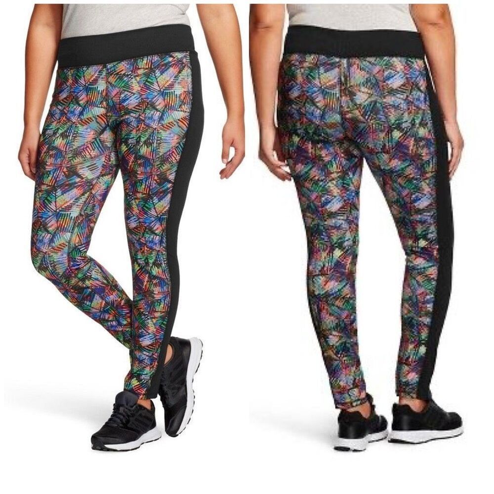 Mossimo Supply Colorful Full Length Mid-Rise Athletic Leggings- Large